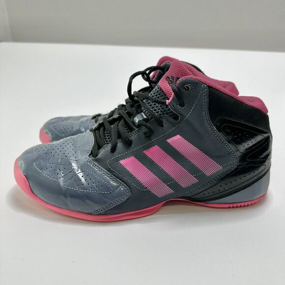 ADIDAS ART Womens Size 8.5 Gray Pink Black Mid Top Athletic Sneakers Shoes - Picture 3 of 14